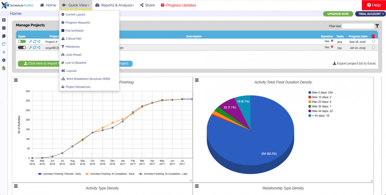 Features - XER Schedule Toolkit