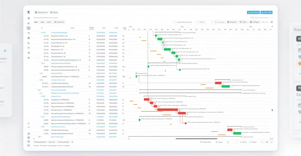 XER Schedule Viewer