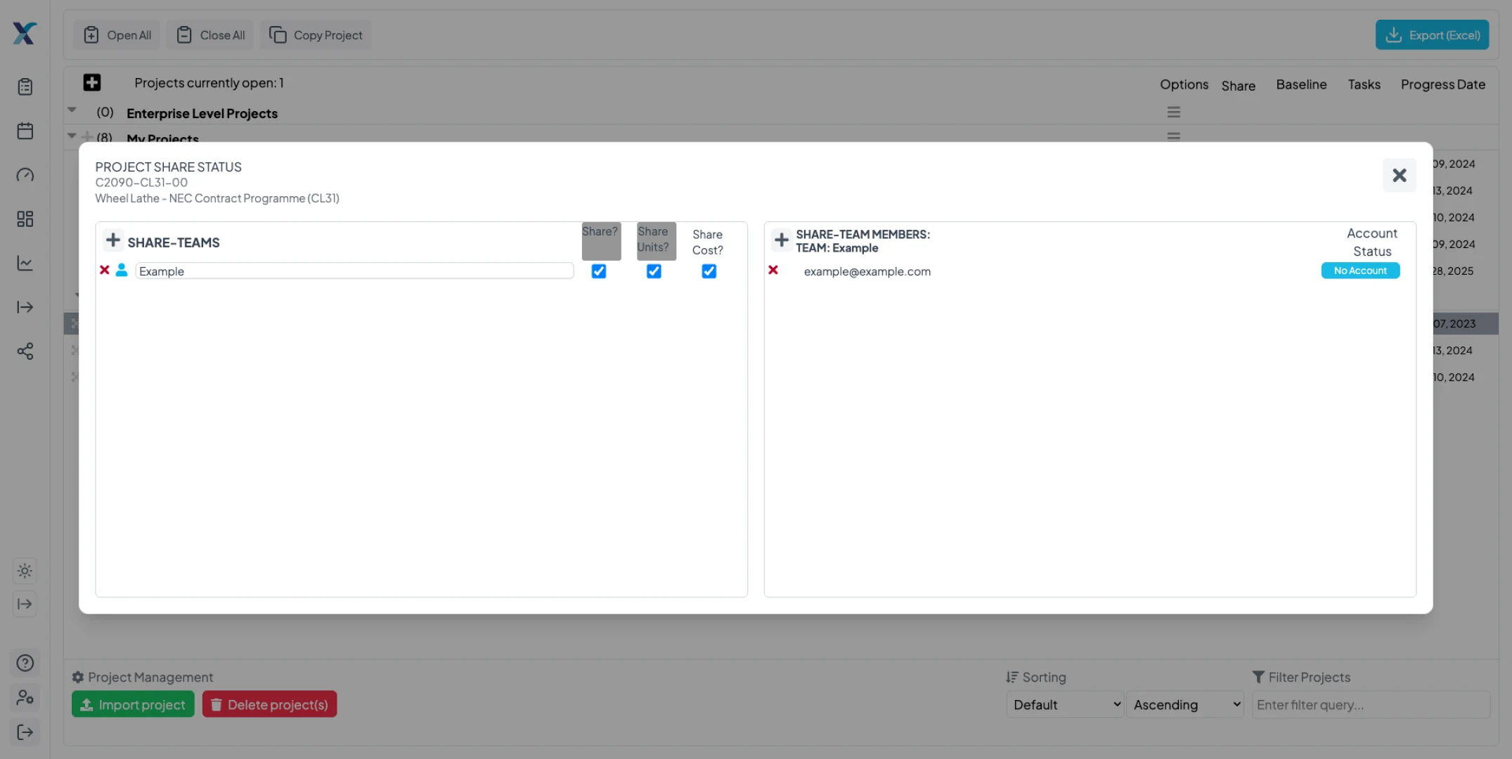 Share Projects, Layouts & Dashboards