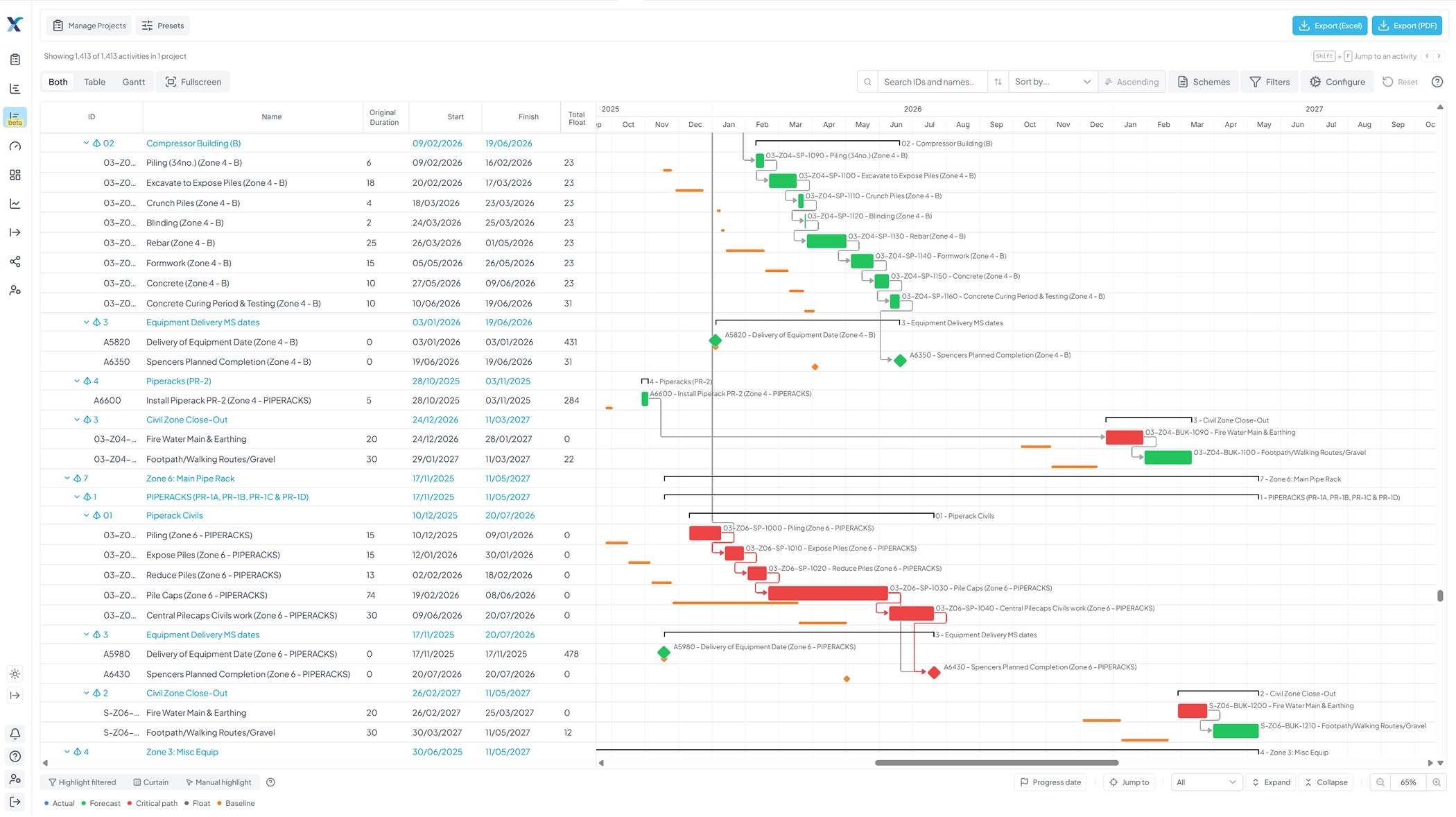 The 'improved' XER Schedule Toolkit schedule viewer