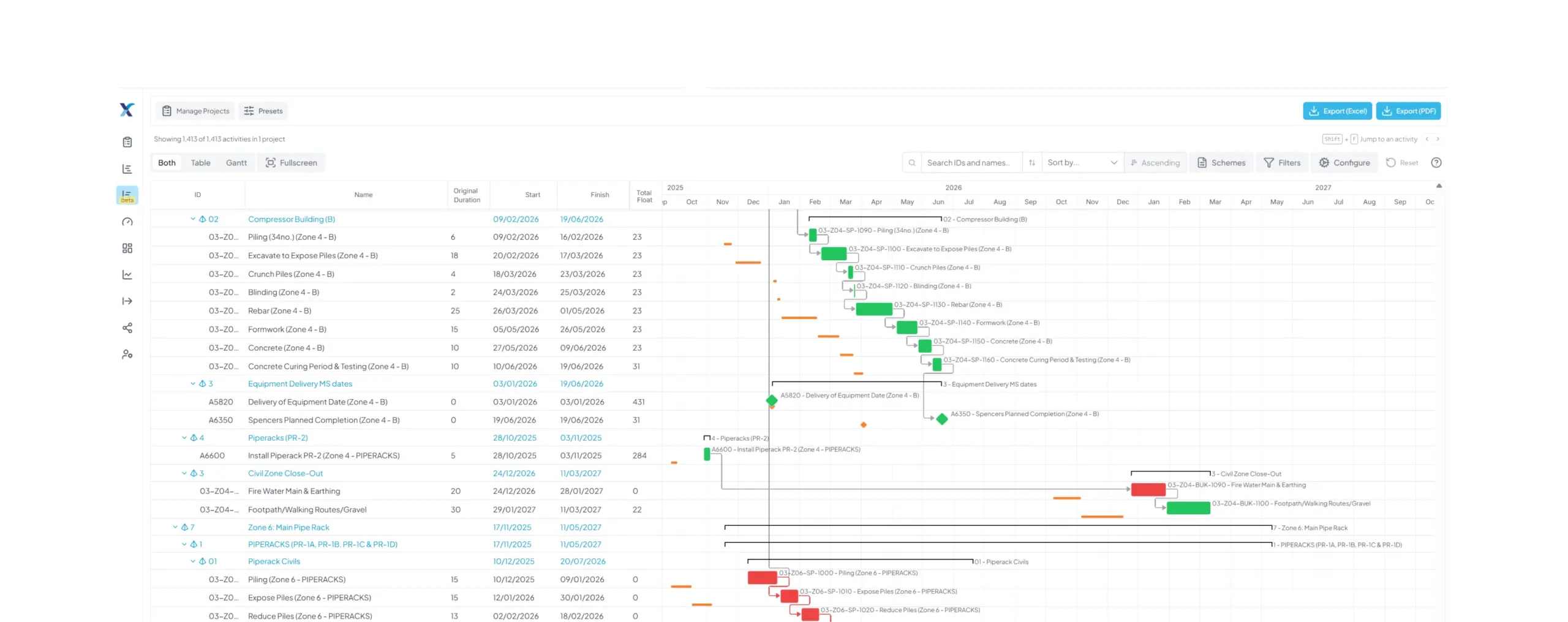 The 'improved' XER Schedule Toolkit schedule viewer hero - has a lot of white space around it